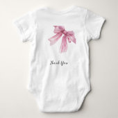 スパークルピンクコケットボウ1st ベビーボディスーツ (裏面)