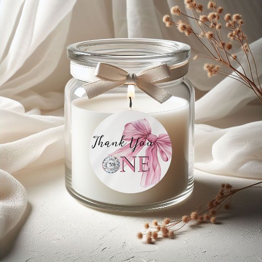 スパークルピンクコケットボウ1st ラウンドシール