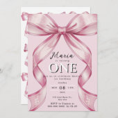 スパークルピンクコケットボウ1st 招待状 (正面/裏面)