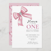 スパークルピンクコケットボウ1st 招待状 (正面/裏面)