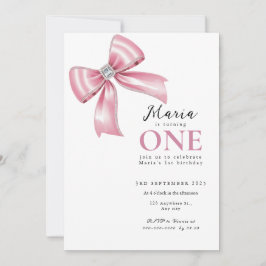 スパークルピンクコケットボウ1st 招待状