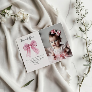 スパークルピンクコケットボウ1st 招待状