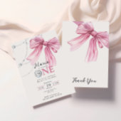 スパークルピンクコケットボウ1st 招待状