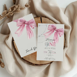 スパークルピンクコケットボウ1st 招待状