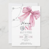 スパークルピンクコケットボウ1st 招待状 (正面)