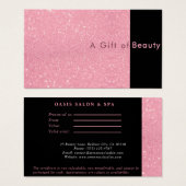 スパークルピンクサロン&スパギフト証明書 (正面&裏面)