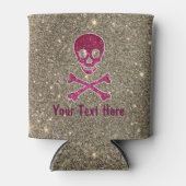 スパークルピンクスカルクーラーボックス 缶クーラー (正面)