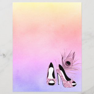 スパークルピンクパンプスファンシースクラップブック紙