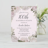 スパークルピンクフローラ100th誕生日パーティー 招待状 (スタンド正面)
