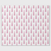 スパークルピンクホワイトグレームユニコーン誕生日 ラッピングペーパー (フラット)