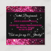 スパークルピンクリッツグラムきらきら光る スクエア名刺 (裏面)