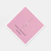 スパークルピンク金ゴールドグレームスターズユニコーン誕生日 スタンダードランチョンナプキン (角)