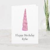 スパークルピンク金ゴールドグレームユニコーン誕生日 カード (正面)