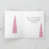 スパークルピンク金ゴールドグレームユニコーン誕生日 カード (内部)