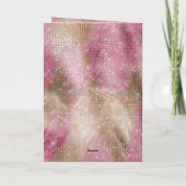 スパークルピンク金ゴールド南西フェイク牛革誕生日 カード (裏面)