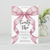 スパークルピンク コケティーボー 誕生日 招待状 (スタンド正面)