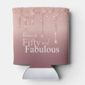 スパークルフィフティスファブルースピンクグリッター誕生日 缶クーラー (裏面)