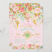 スパークルフェアリーエンチャントガーデン誕生日 招待状 (正面/裏面)