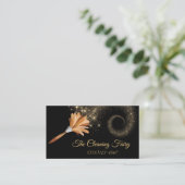 スパークルフェアリー羽毛ダスター清掃サービス 名刺 (スタンド正面)