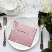 スパークルフェイクきらめくピンクシルバーウィンタークリスマス オールインワン招待状