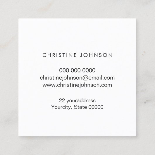 スパークルフェイクデザインのロゴ スクエア名刺 (裏面)