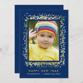 スパークルフレーム編集可能カラーニューイヤーフォトカード シーズンカード (正面/裏面)