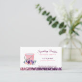 スパークルフローラピンクバケット清掃サービス 名刺 (スタンド正面)