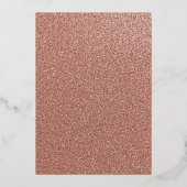 スパークルフローラ実在赤面ピンクバラ結婚金ゴールド 箔招待状 (裏面)