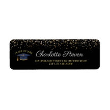 スパークルブラック&金ゴールド卒業差出人住所