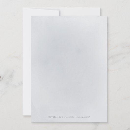 スパークルブルーグリッターとフローラ40歳 招待状 (裏面)