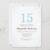 スパークルブルーグリッタードレスキスタイリッシュンセアニラ 招待状 (裏面)