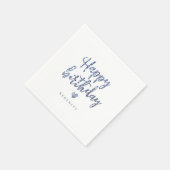 スパークルブルーグリッターハッピーバースデー スタンダードカクテルナプキン (角)