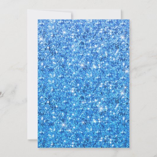 スパークルブルーグリッターベビーシャワー招待状 招待状 (裏面)