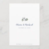 スパークルブルーシルバーグリッターフローラ結婚ズ詳細 エンクロージャーカード (裏面)