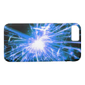 スパークルブームクラックブラックブルーとホワイト Case-Mate iPhoneケース (裏面(横))
