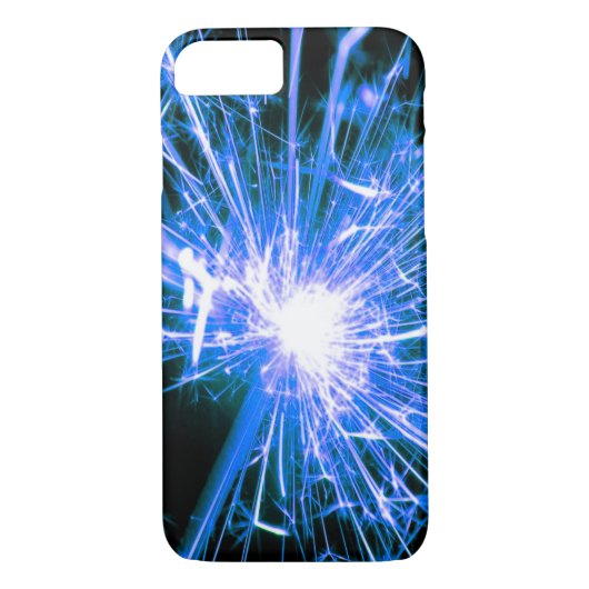 スパークルブームクラックブラックブルーとホワイト Case-Mate iPhoneケース (裏面)