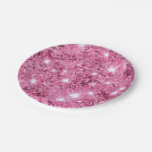 スパークルホットピンクスターズグリッター ペーパープレート (アングル)