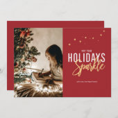 スパークルホリデーフォトカード シーズンカード (正面/裏面)