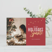 スパークルホリデーフォトカード シーズンカード (スタンド正面)