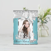 スパークルボウティアラフォトスウィート16招待状 招待状 (スタンド正面)