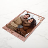 スパークルメリークリスマスフォトGREETINGバラ金ゴールド 箔シーズンカード (回転した状態)