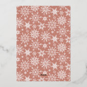 スパークルメリークリスマスフォトGREETINGバラ金ゴールド 箔シーズンカード (裏面)