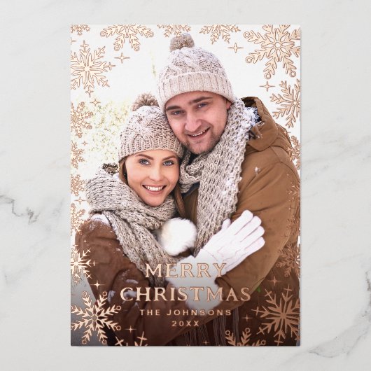 スパークルメリークリスマス2 PHOTOグリーティングバラ金ゴールド 箔シーズンカード (正面)