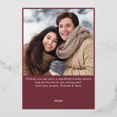 スパークルメリークリスマス2 PHOTOグリーティングバラ金ゴールド 箔シーズンカード (裏面)