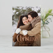 スパークルメリークリスマス4 PHOTOグリーティングバラ金ゴールド 箔シーズンカード (立ち正面)