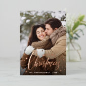 スパークルメリークリスマス4 PHOTOグリーティングバラ金ゴールド 箔シーズンカード (立ち正面)