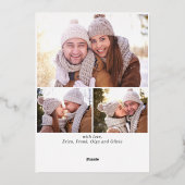 スパークルメリークリスマス4 PHOTOグリーティングバラ金ゴールド 箔シーズンカード (裏面)