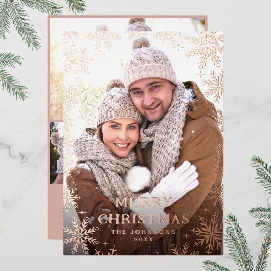 スパークルメリークリスマス4 PHOTOグリーティングバラ金ゴールド 箔シーズンカード