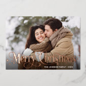 スパークルメリークリスマス4 PHOTOグリーティングバラ金ゴールド 箔シーズンカード (正面)