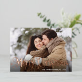 スパークルメリークリスマス4 PHOTOグリーティングバラ金ゴールド 箔シーズンカード (立ち正面)